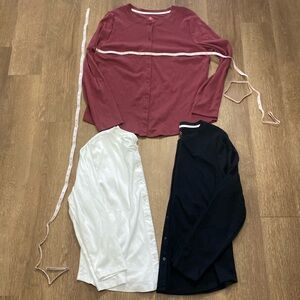 3 red white and black Isaac mizrahi live essentials large long sleeve cardigan